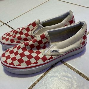 Vans Slip On Checkered red and cream Sz 4